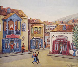 Vagarshag Elibekian, Taverne à Tbilissi